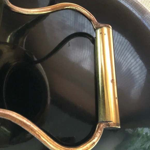 POT BELLY KETTLE ETCHED BRASS TODDY KETTLE MID CENTURY SHABBY CHIC - Picture 12 of 16